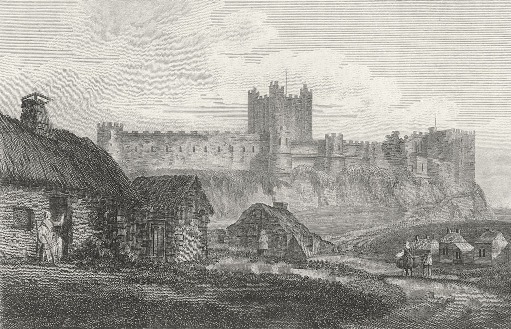 NORTHUMBS. Bamburgh Castle. Girtin Horse 1873 old antique print picture